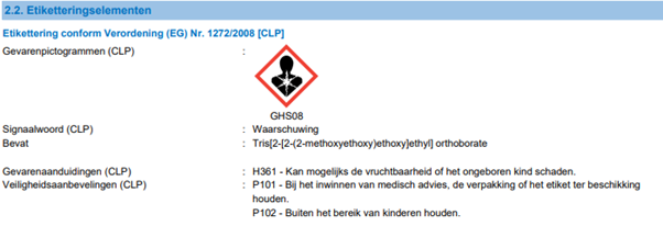Veiligheidsinformatie Screenshot
