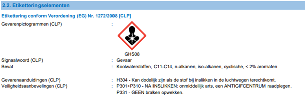 Veiligheidsinformatie Screenshot