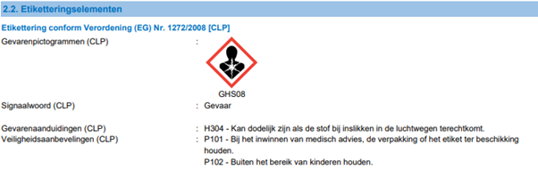 Veiligheidsinformatie Screenshot