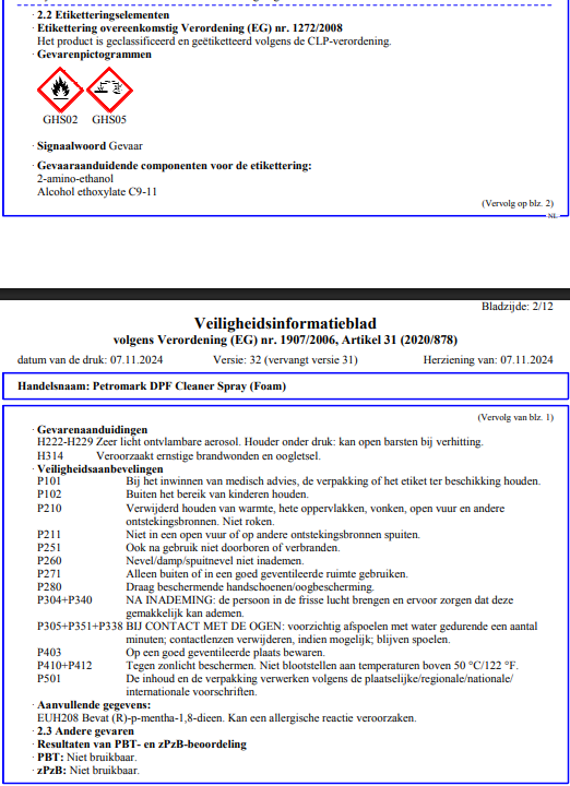 Veiligheidsinformatie Screenshot