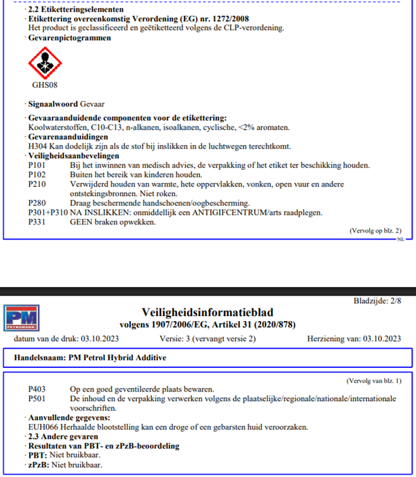 Veiligheidsinformatie Screenshot